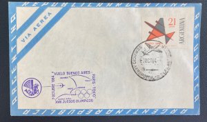 1964 Buenos Aires Argentina Special Olympic Flight Airmail Cover To Tokio Japan