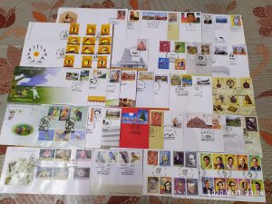 India 2016 Year Pack of 36 FDCs on Olympic Games Birds Yogasan Joints Issue Wild