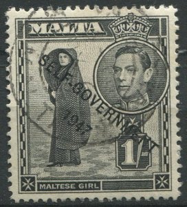 Malta Sc#217 Used, 1s blk, Definitives 1948-1953: Self-Government 1947 (1948)