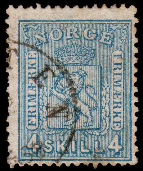 Norway Scott 14 (1867) Used F, CV $15.00 C