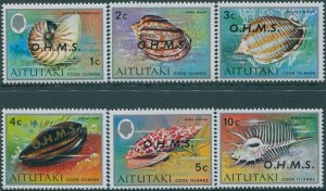 Aitutaki OHMS 1978 SGO1-O6 Shell definitives (6) MNH