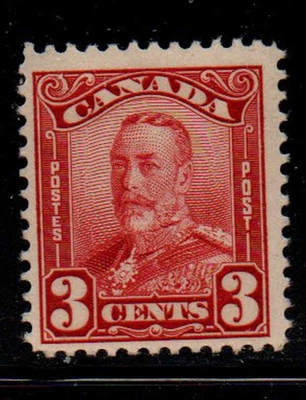 Canada Sc 151 1928 3c dark carmine G V scroll issue stamp mint