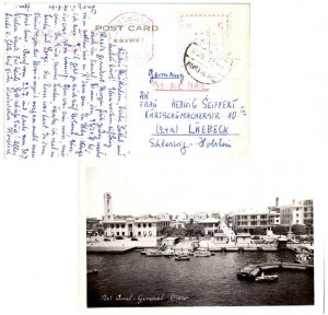 Egypt 40m Meter 1961 Port-Said PPC (Port Said - General View) Airmail to Lube...