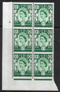 Sg XS25b 1/3 Scotland 2 x 8mm Violet Cyl 4 No Dot perf FL(I/E) UNMOUNTED MINT 