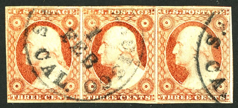 U.S. #11A USED STRIP OF 3