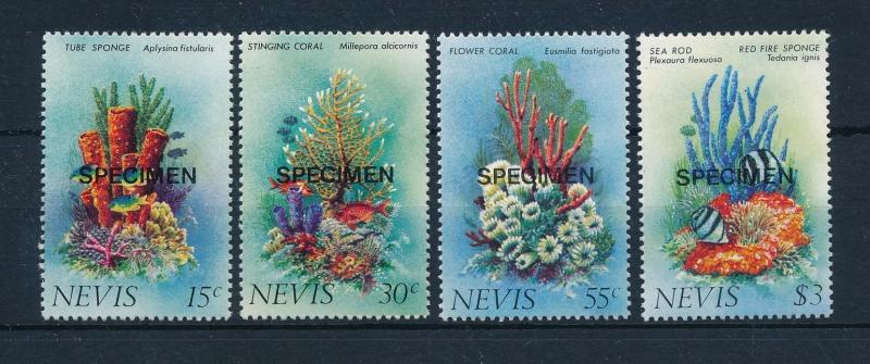 [49314] Nevis 1983 Marine life Fish Corals Overprint specimen MNH