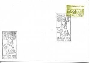 URUGUAY 1995 DOG BREED GERMAN SHEPHERD COVER WITH SPECIAL POSTMARK DOGS