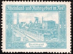 1923 Germany Poster Stamp Rhineland and Ruhr in Distress Not in the Rhineland