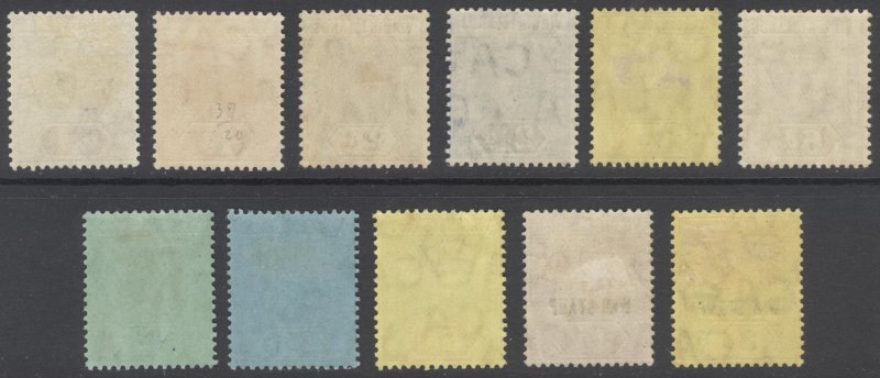 Virgin Is 1913 1/2d-5s GV +WAR Wmk MCA Scott 38-46+MR1-2 SG 69-79 LMM Cat $141