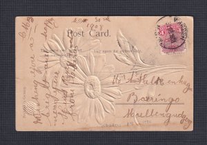 AUSTRALIA NSW 1908 NEW YEAR POSTCARD WARREN TO BARRINGO