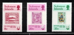 BRITISH SOLOMON ISLANDS  Scott # 393-5 MH - Sir Rowland Hill Issue