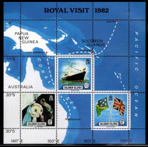 British Solomon Islands Scott 480 MNH** Map Flag Ship souvenir sheet