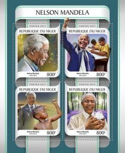Niger - 2017 Nelson Mandela - 4 Stamp Sheet - NIG17201a