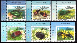 Alderney 2014 Ladybugs Complete Mint MNH Set SC 484-489