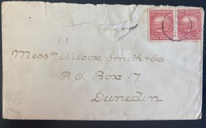 1900 Helensville New Zealand Vintage Cover To Dunedin