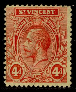 ST. VINCENT GV SG135a, 4d red/yellow, LH MINT.