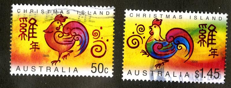 CHRISTMAS ISLAND  449-50 USED   SCV $4.50  BIN $1.50