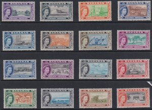 1954 Bahamas QE Queen Elizabeth complete set MLH Sc# 158 / 173 CV $86. Stk #1