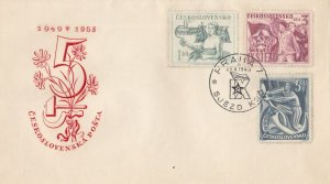 Czechoslovakia Scott 383-5 FDC - 9th Communist Party Meeting