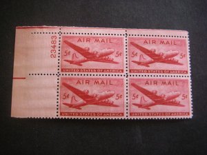 Scott C32, 5c DC-4 Skymaster, PB4 #23483 UL, MNH Airmail Beauty