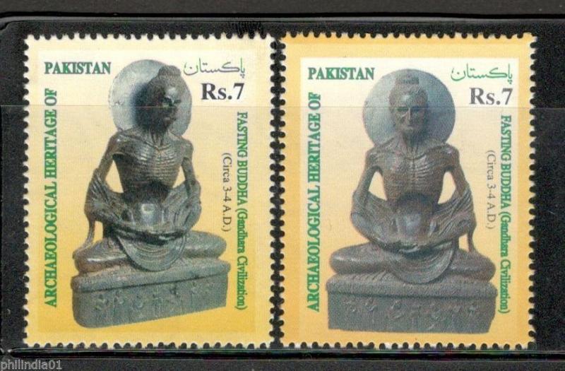 Pakistan 1999 Archaeological Heritage Buddha Buddhism Sc 919-20 2v MNH # 13577