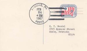 United States Nebraska Pauline 68968 1967 4-bar  1888-1967  Postal Card  Phil...