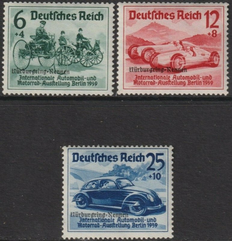 Sc# B141 / B143 1939 Germany Nürburgring Auto Races MNH full set CV $225.00