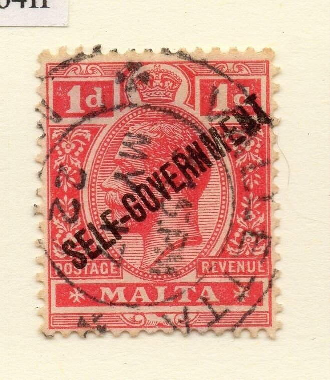 Malta 1922 Early Issue Fine Used 1d. Optd 249040