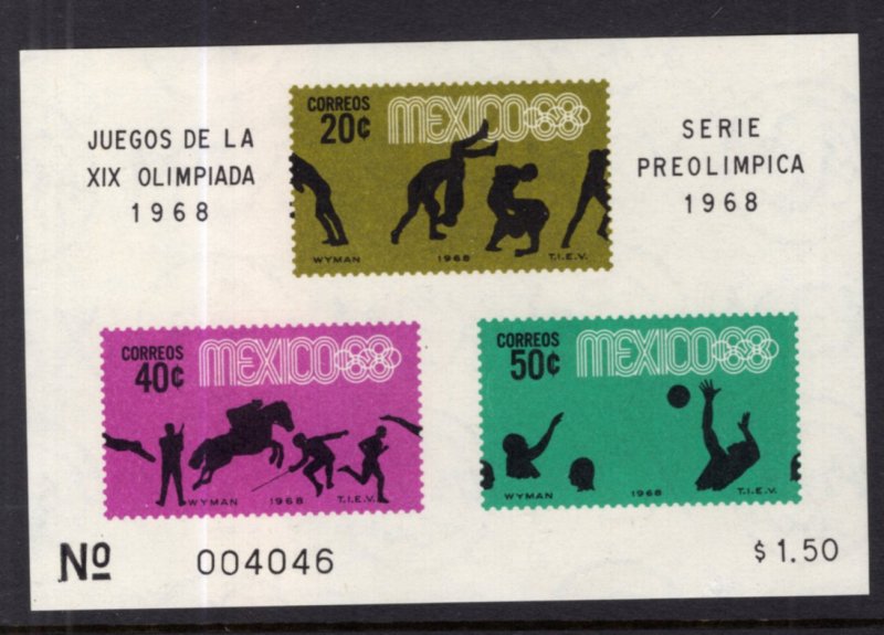 Mexico 992a Summer Olympics Souvenir Sheet MNH VF
