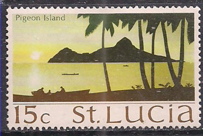 St Lucia 1970 -73 QE2 15c Pigeon Island MH SG 283 ( G1118 )