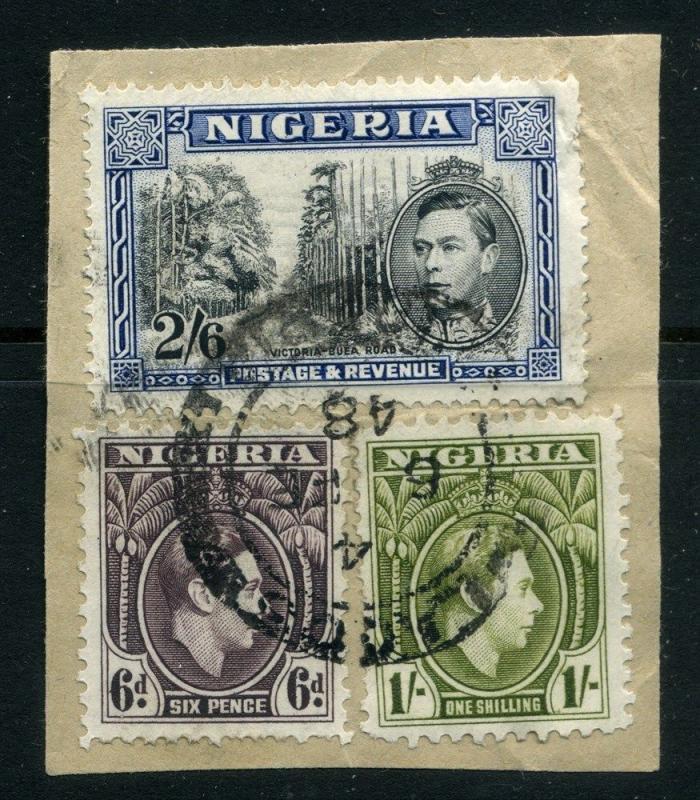 NIGERIA;   1940s early GVI issue fine POSTMARK PIECE  