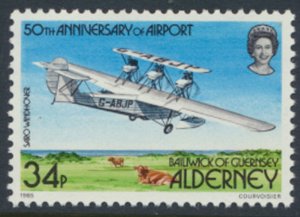 Alderney  SG A22  SC# 22 Aviation Aircraft Airport Mint Never Hinged see scan