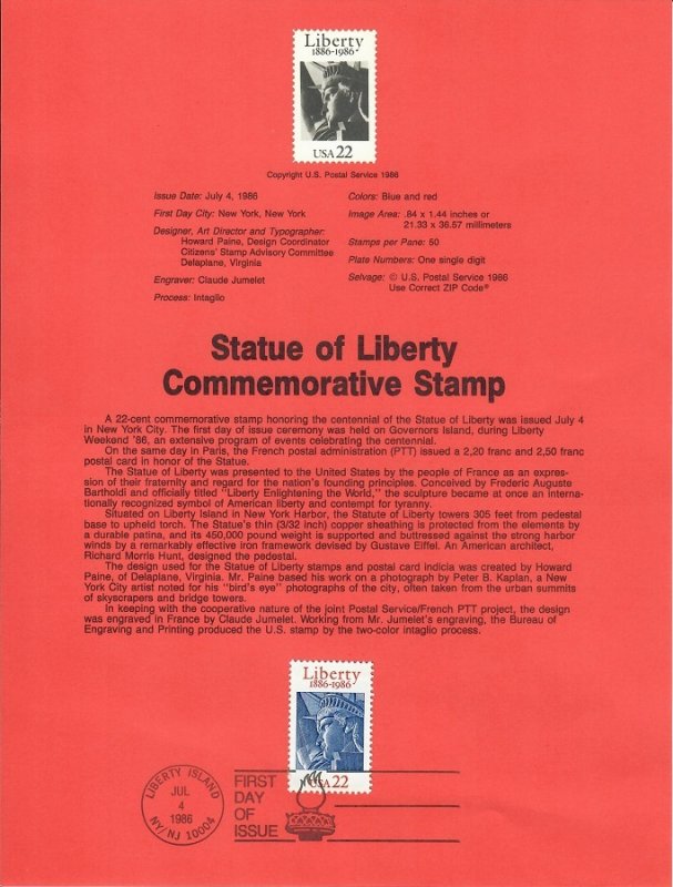 US SP753 Statue of Liberty Souvenir Page #2224