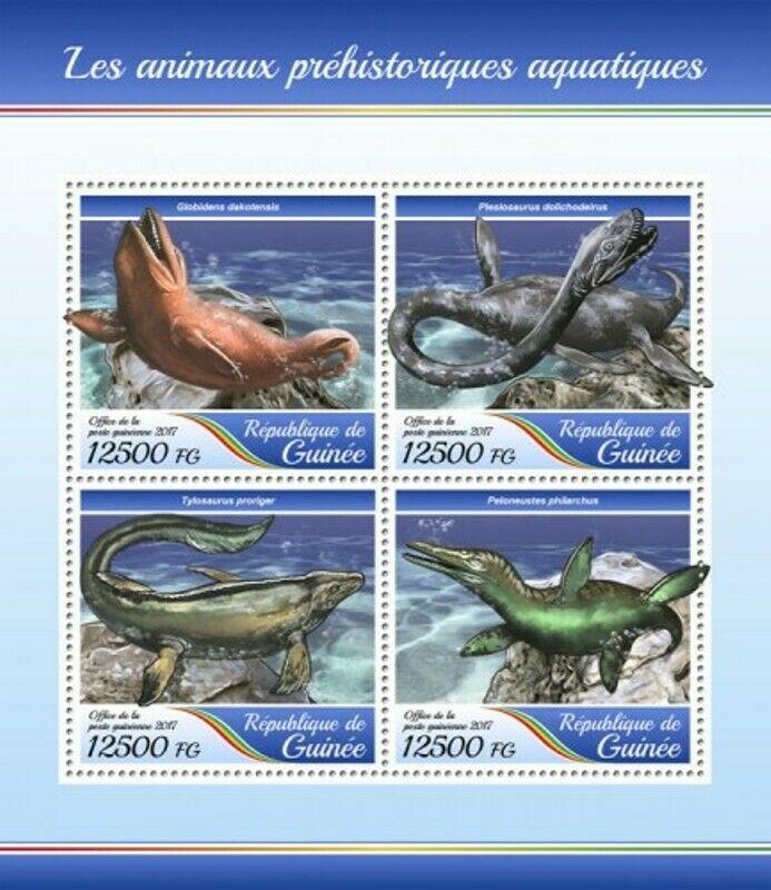 Guinea - 2017 Prehistoric Water Animals - 4 Stamp Sheet - GU17414a