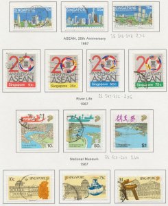 SINGAPORE - Scott 499- - 1986-1989   - mostly used - five pages