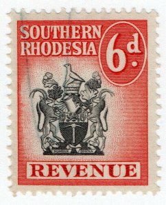 (I.B) Southern Rhodesia Revenue : Duty Stamp 6d