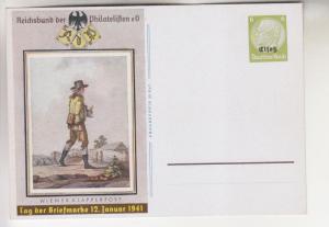 ALSACE, GERMAN OCCUPATION, Postal Card, 1941 6pf. Vienna Klapperpost, unused.