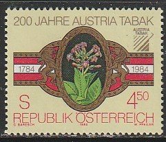 1984 Austria - Sc 1269 - MNH VF - 1 single - Tobacco Monopoly Bicentenary