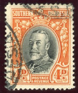 Southern Rhodesia 1937 Field Marshall 4d black & vermilion VFU. SG 19b. Sc 21a