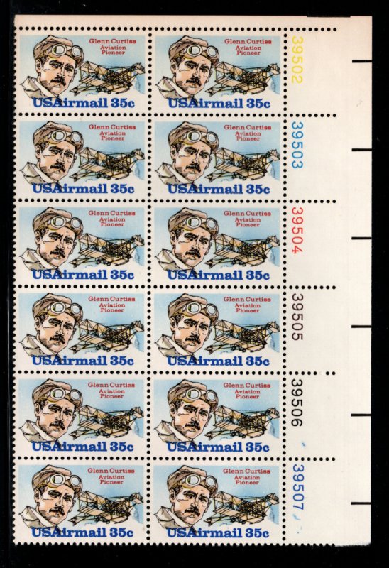 ALLY'S STAMPS US Plate Block Scott #C100 35c Glenn Curtis [12] MNH F/VF [F-27b]