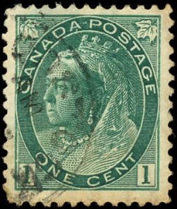 Canada Scott #75 VF Used- 1898 1¢ Numeral Issue - Well Centered-See Description