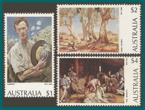 Australia 1974 Paintings, MNH #573,574,576,SG565,SG566,SG566a