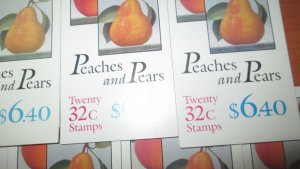 Discount Postage 7x Peaches & Pears 32c US Booklet  Face $44.40 #2487-88 VF MNH