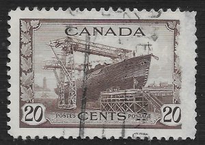 Canada #260 20c Ship - Corvette