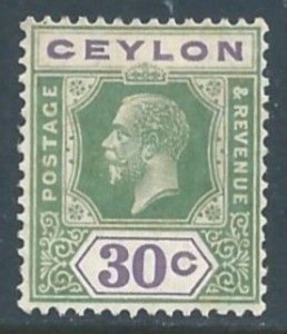 Ceylon #208 MH 30c King George V