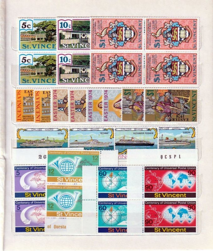 ST VINCENT QE Royalty Churchill Wildlife Blocks MNH Used(Apx 200)Goy531 