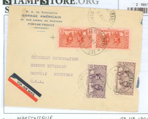 Martinique 159/169/170 1937 rough opening on right; scv for 172