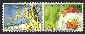 United Nations #1001-1002 2 x 44¢ 2010 Endangered Species. Used.