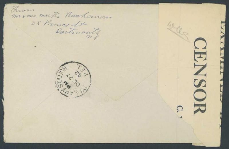 CANADA   KGVI 1943 Halifax, N.S., Censor Cover