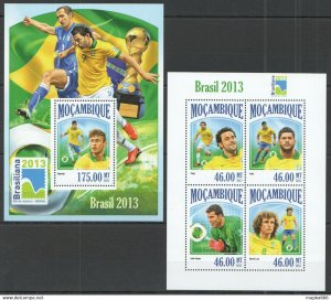 2013 Mozambique Sport Football World Cup Brazil Kb+Bl ** St2513